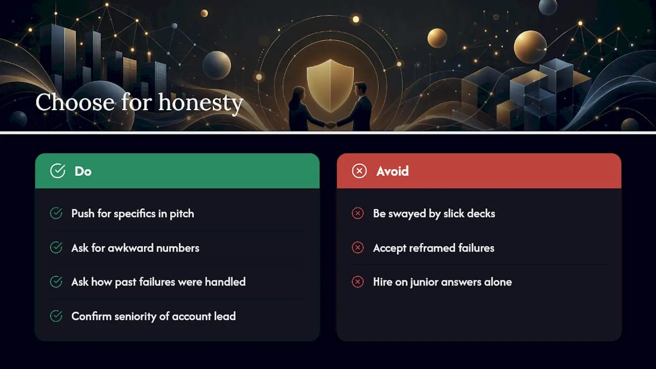 Why I think honesty beats polish when picking an agency — overview diagram