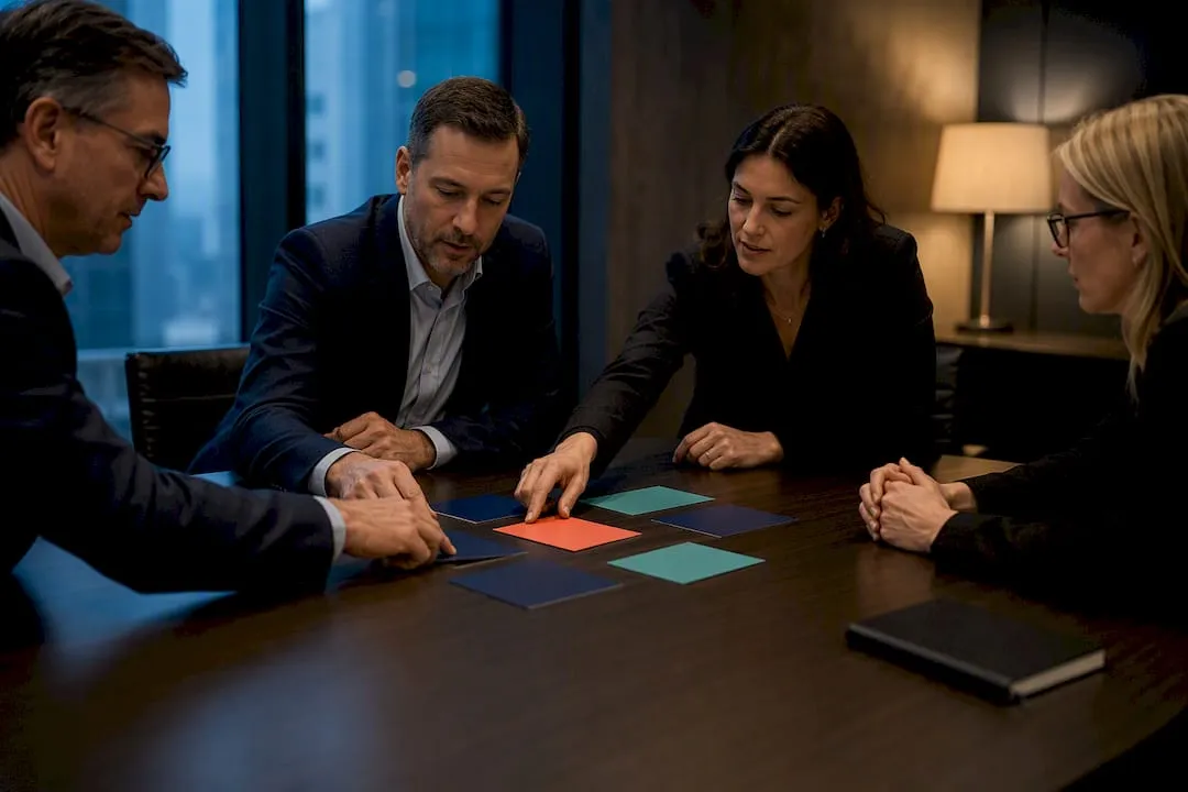 Partners aligning positioning in a brand workshop