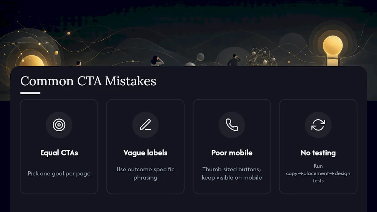 Diagram of four common CTA mistakes