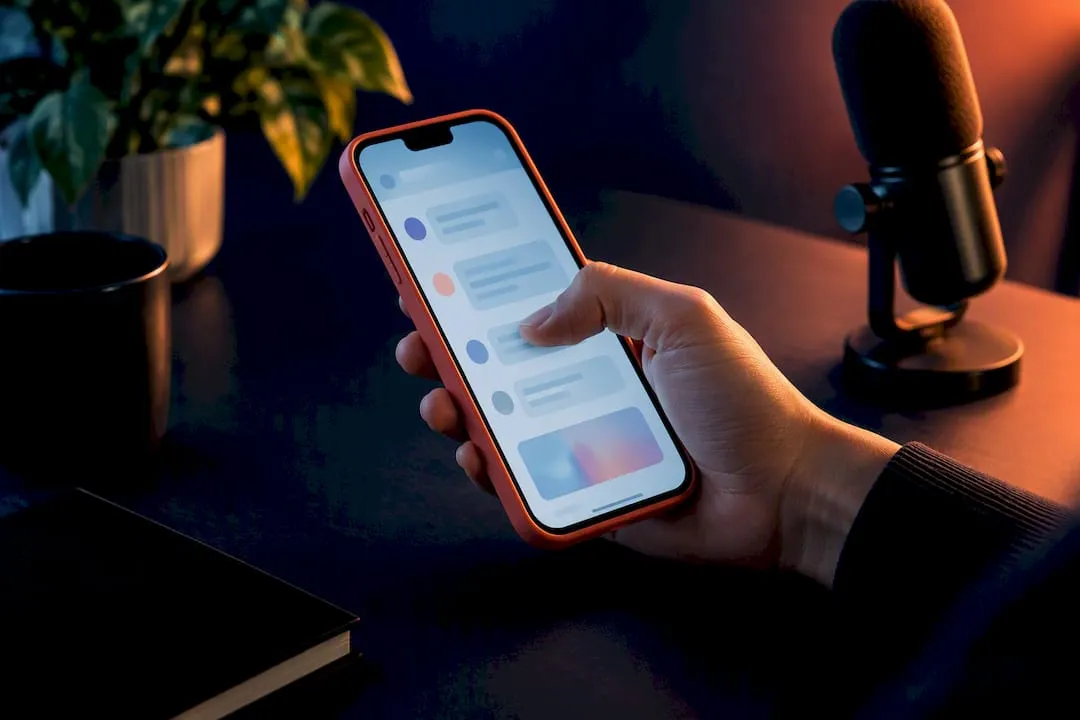 B2B social content on phone screen