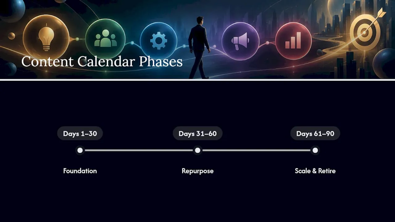 30 to 90 day B2B content calendar