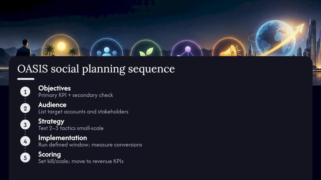Building a B2B social marketing strategy step by step — overview diagram