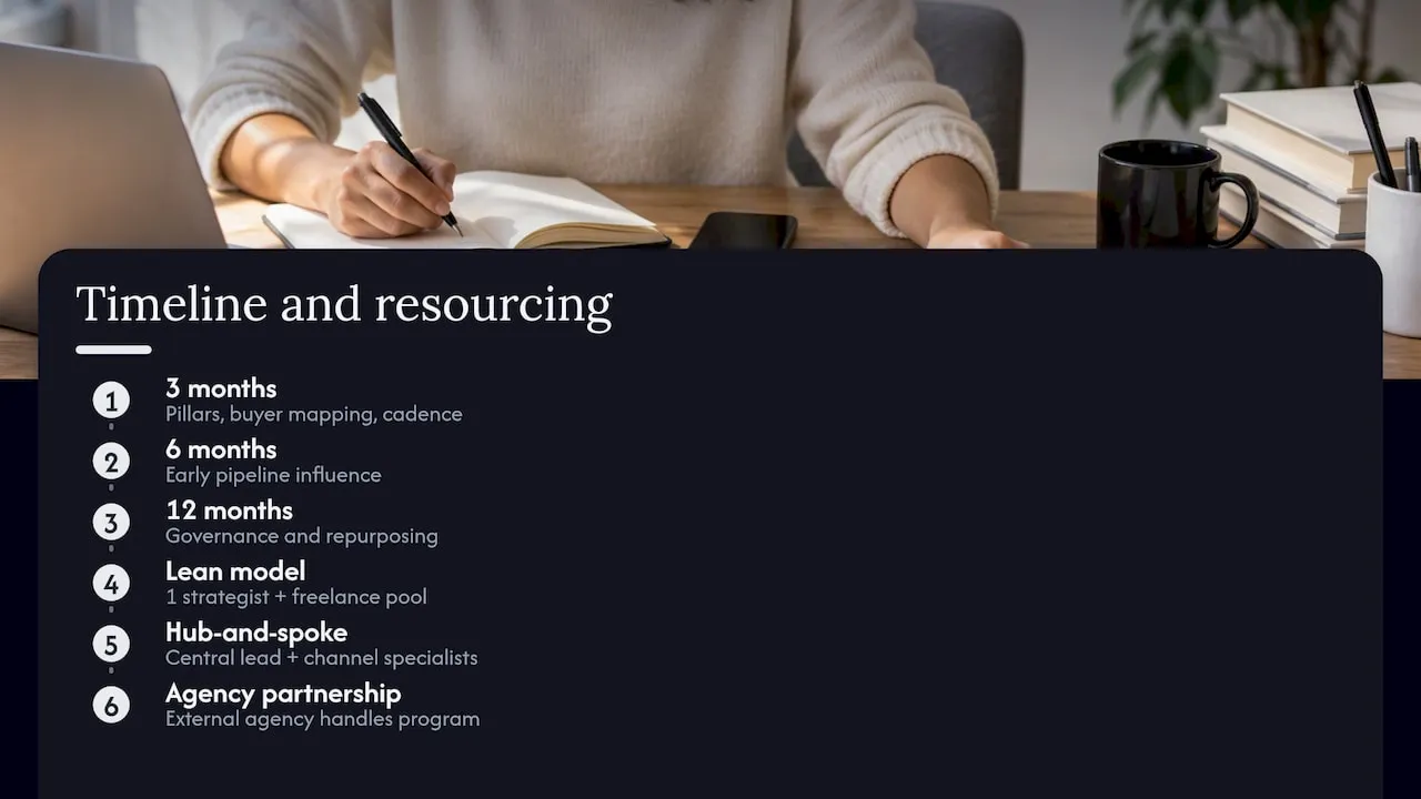 B2B strategy timeline and resourcing models