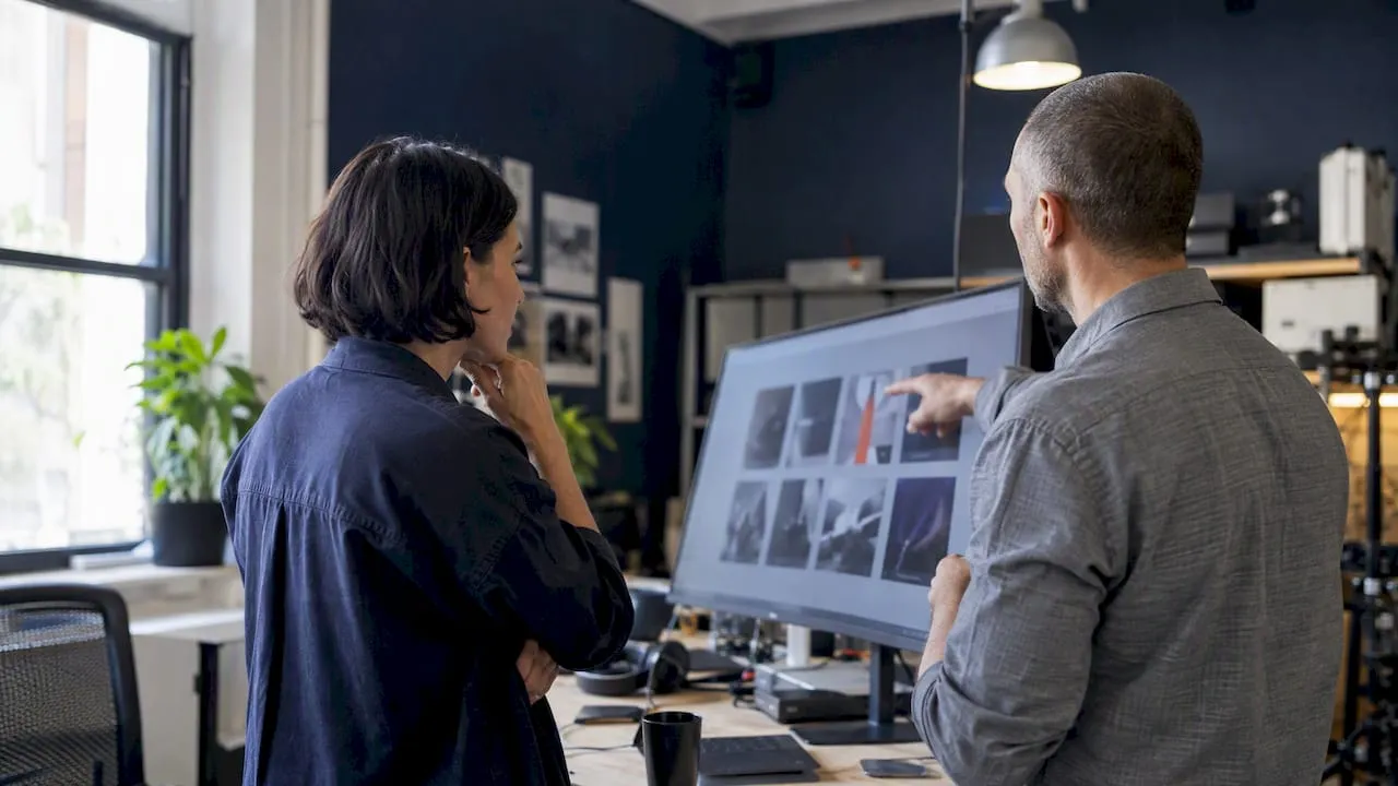 Marketers reviewing B2B campaign variations