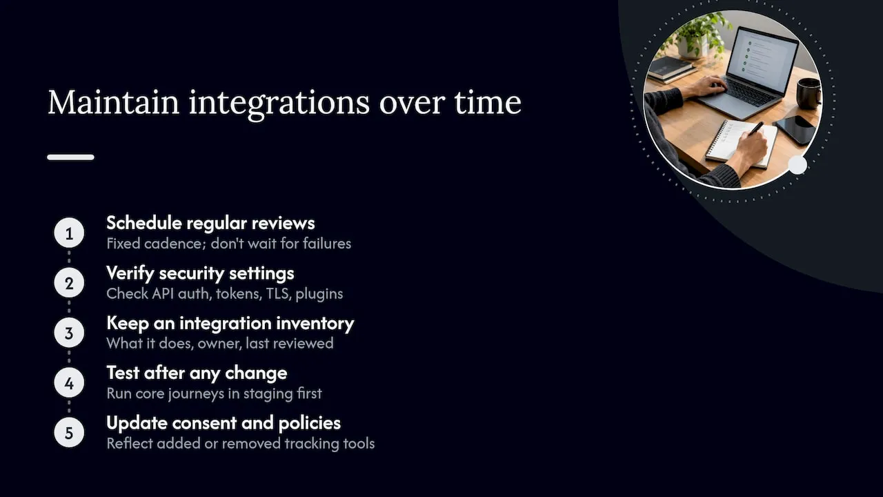 5. Keeping integrations secure and effective over time — overview diagram
