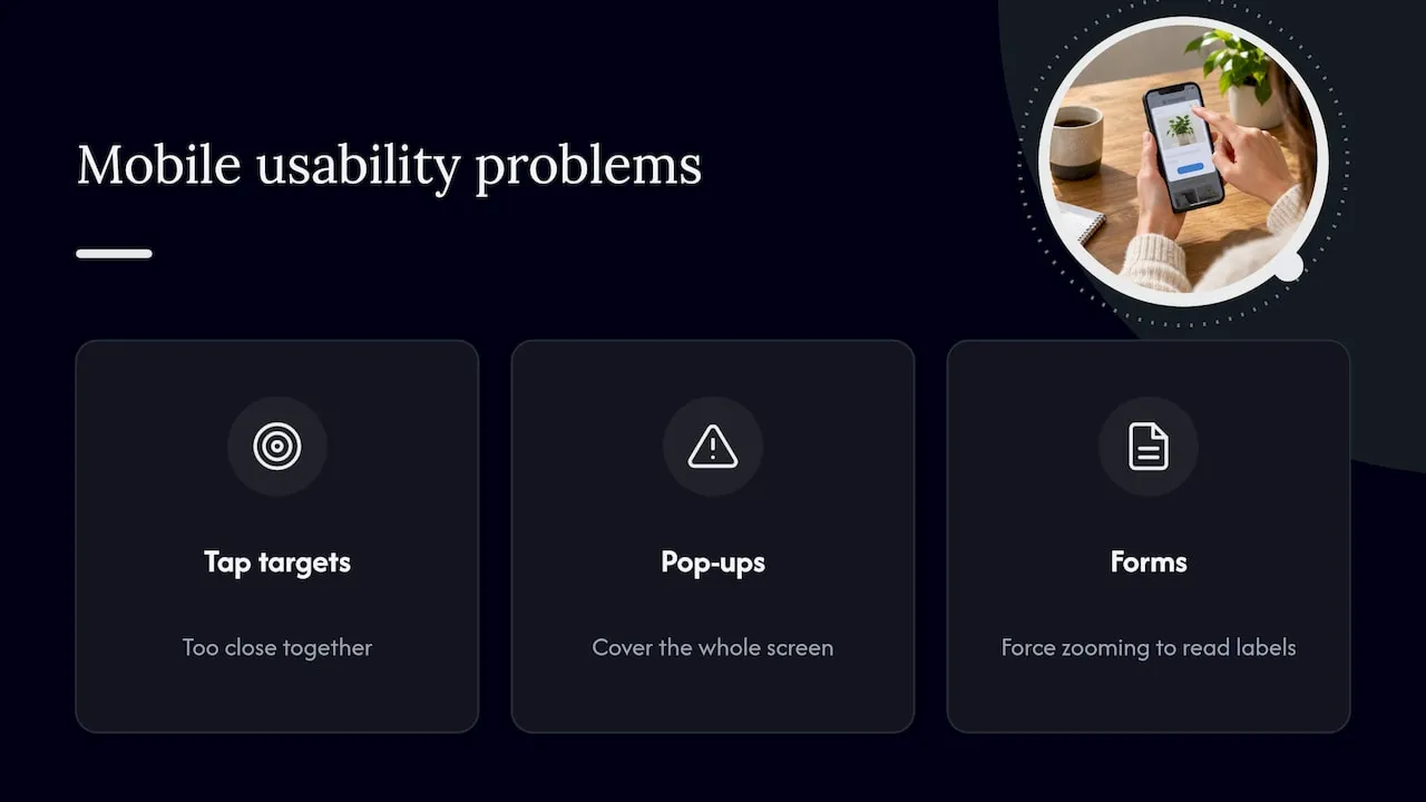 Three common mobile website usability problems